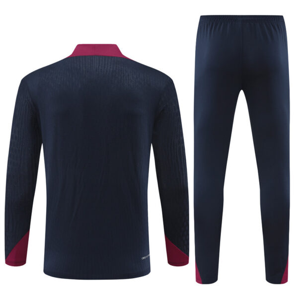 player version 24-25 England navy blue with red half zipper training tracksuit - Image 3