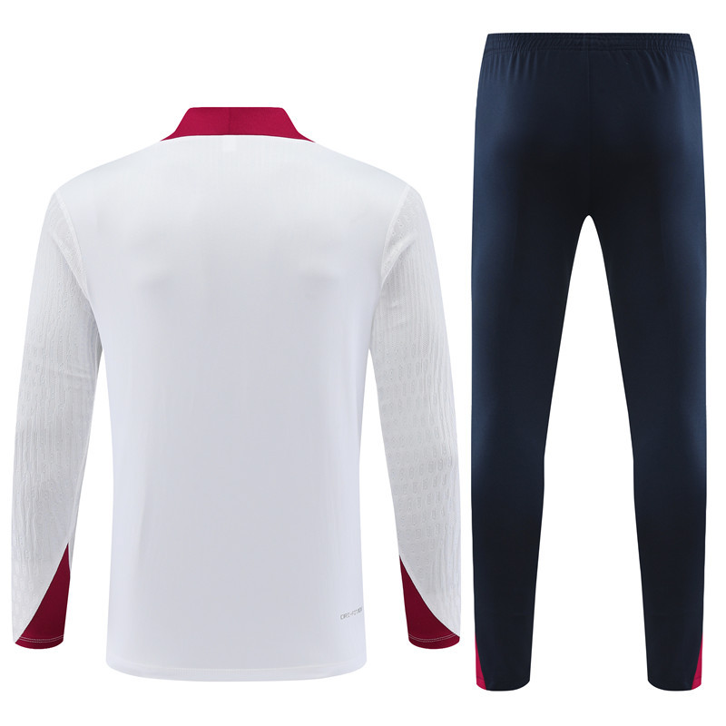003-405 player version 24-25 England white with red half zipper training tracksuit
