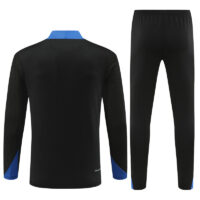 player version 24-25 Inter black with blue half zipper training tracksuit