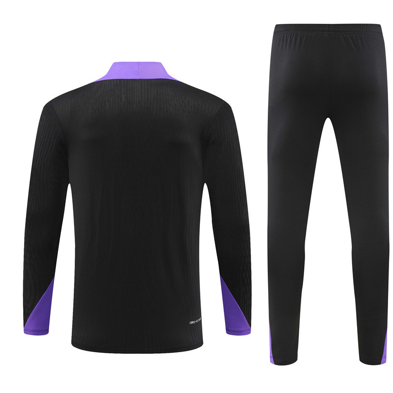 player version 24-25 PS G black with purple half zipper training tracksuit