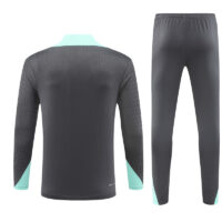 player version 24-25 PS G dark gray with light green half zipper training tracksuit