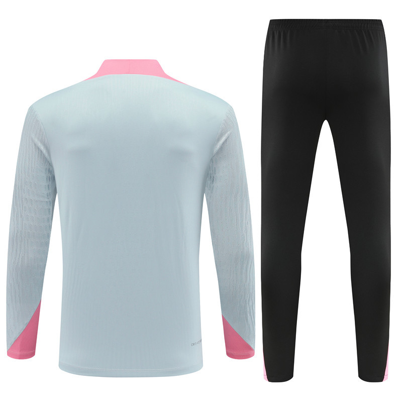 player version 24-25 PS G light gray with pink half zipper training tracksuit