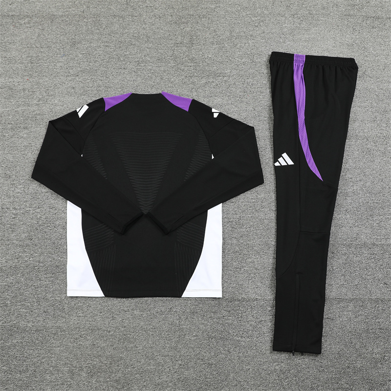 003-433 player version 24-25 Real Madrid black with purple pullover training tracksuit