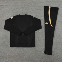 003-434 player version 24-25 Real Madrid black with yellow pullover training tracksuit