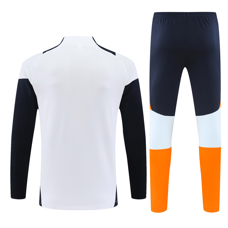 player version 24-25 Real Madrid white with navy blue pullover training tracksuit