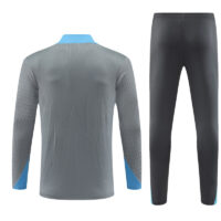 player version 24-25 Tottenham light gray with blue half zipper training tracksuit