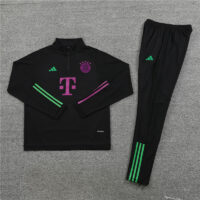 23-24 Bayern black half zipper sweater tracksuit