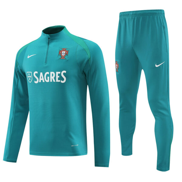 with sponsor logo 24-25 Portugal green half zipper training tracksuit - Image 3