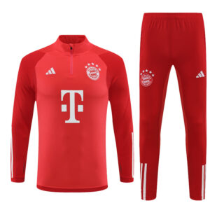 23-24 Bayern red stripe half zipper training tracksuit - Image 3