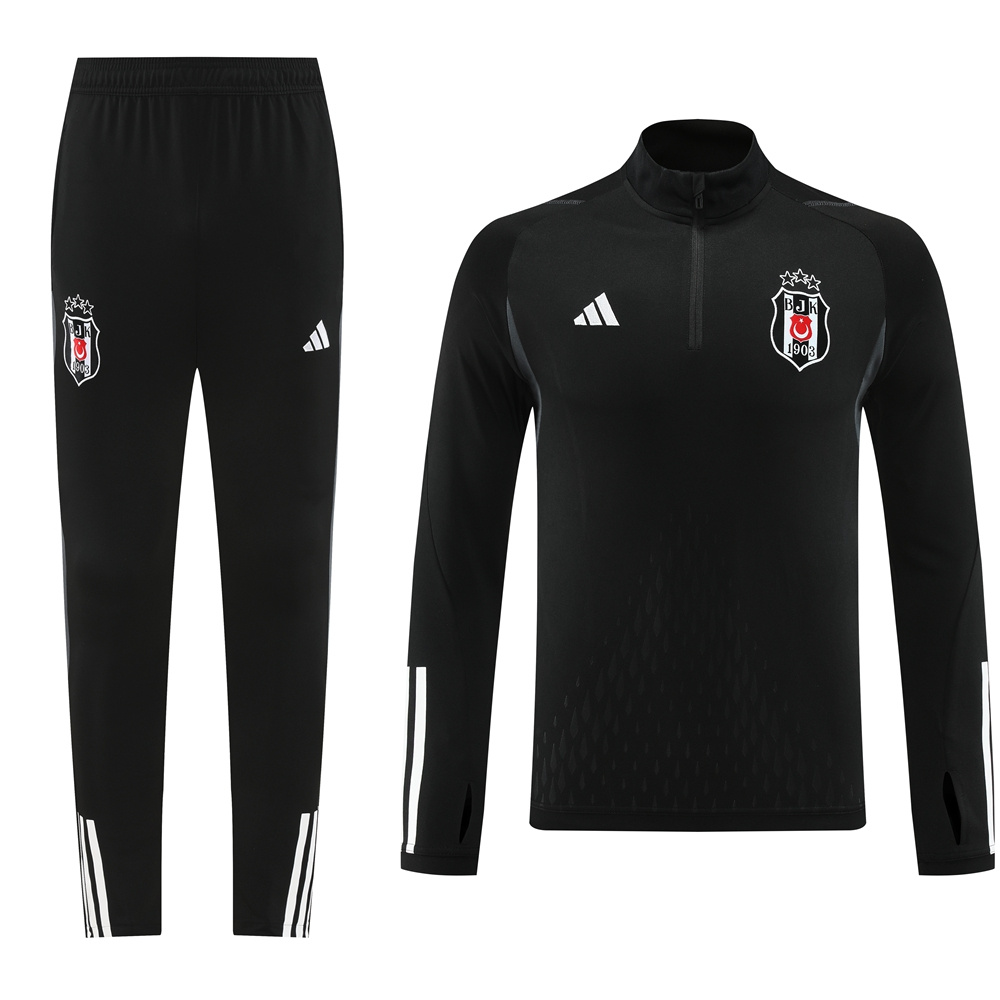 23-24 Besiktas black half zipper training tracksuit