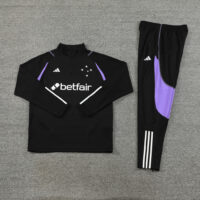003-57 23-24 Cruzeiro black with purple stripe half zipper sweater tracksuit