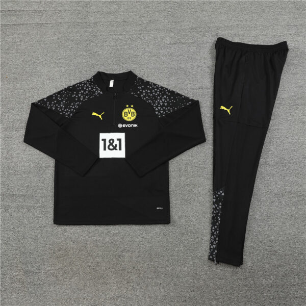 23-24 Dortmund black half zipper training tracksuit - Image 3