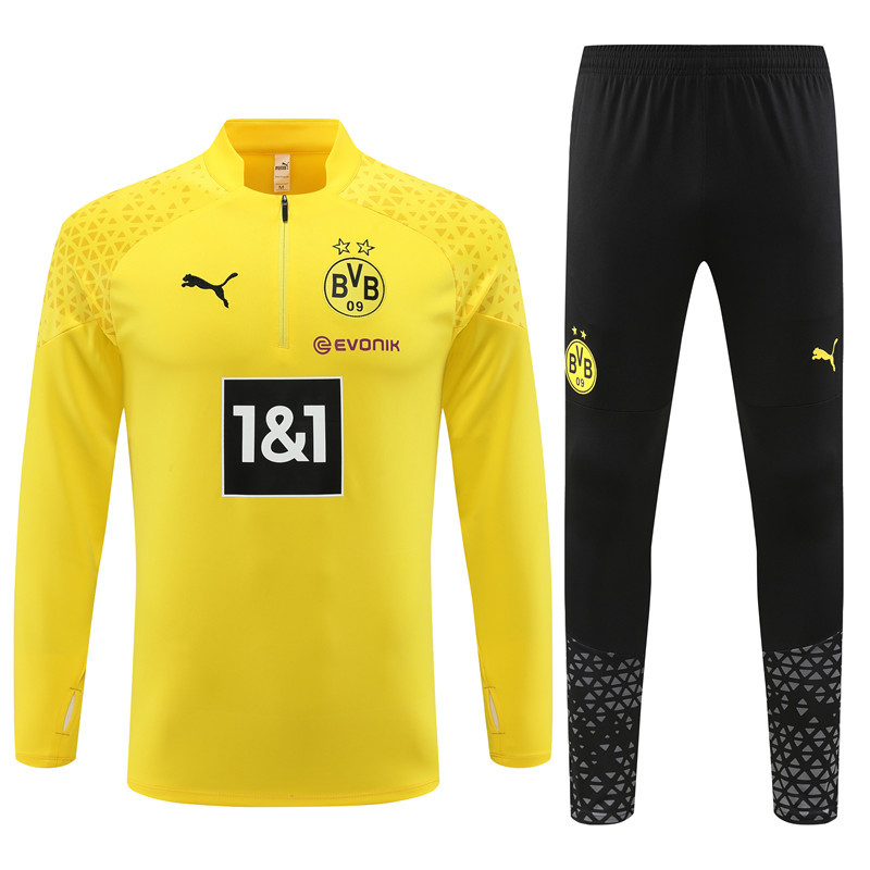 003-61 23-24 Dortmund yellow half zipper training tracksuit