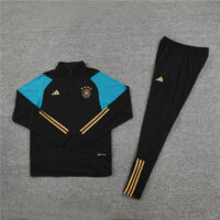 003-63 23-24 Germany black with blue half zipper sweater tracksuit