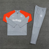23-24 Inter gray with orange half zipper training tracksuit