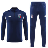 003-68 23-24 Italy navy blue with white half zipper sweater tracksuit