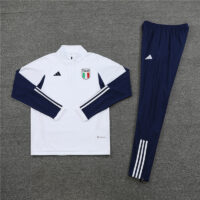 003-69 23-24 Italy white with blue half zipper sweater tracksuit