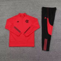 003-7 23-24 Flamengo red half zipper sweater tracksuit