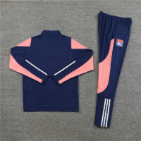 23-24 Lyon navy blue with pink half zipper sweater tracksuit
