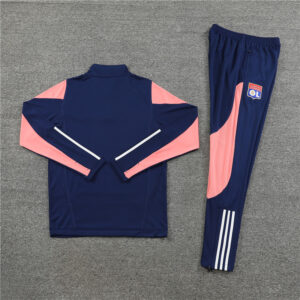 23-24 Lyon navy blue with pink half zipper sweater tracksuit - Image 3