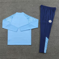 003-79 23-24 Man City light blue with navy blue pants half zipper sweater tracksuit