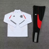003-8 23-24 Flamengo white half zipper sweater tracksuit