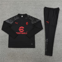 23-24 AC black with gray half zipper sweater tracksuit