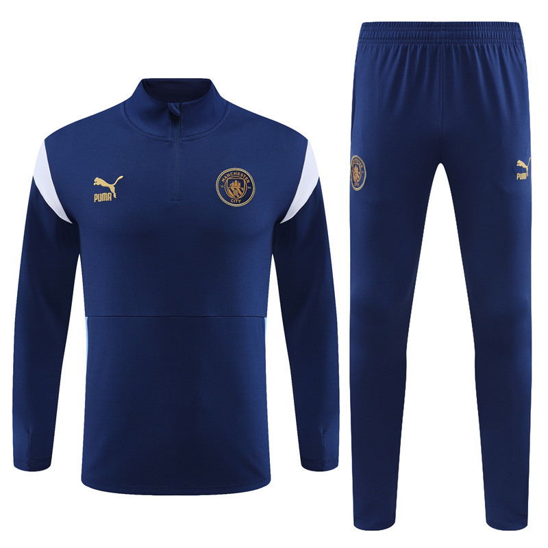003-80 23-24 Man City navy blue half zipper sweater tracksuit