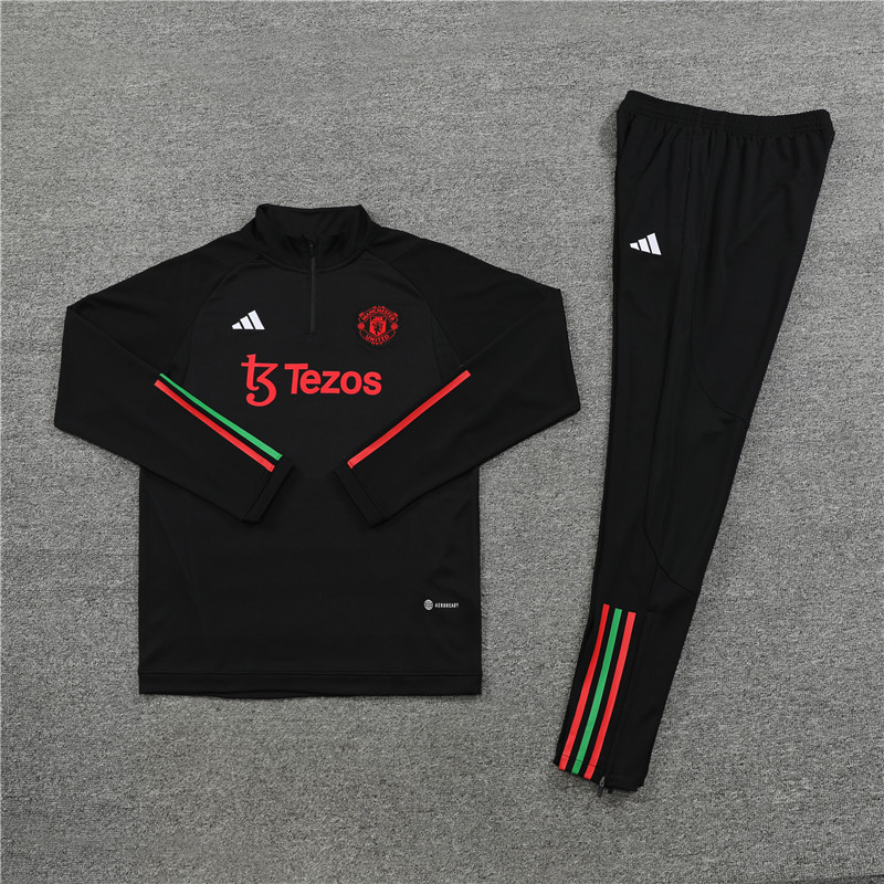 003-82 23-24 Manud black half zipper sweater tracksuit