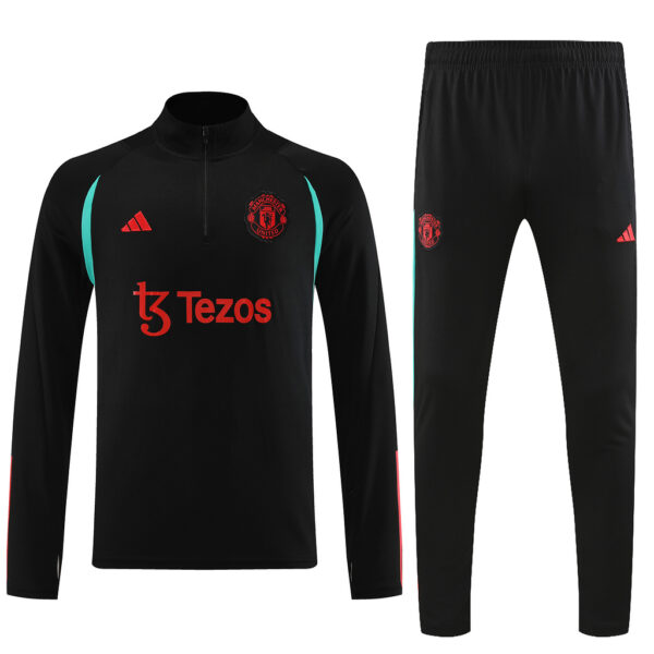 23-24 Manud black with blue half zipper sweater tracksuit - Image 3