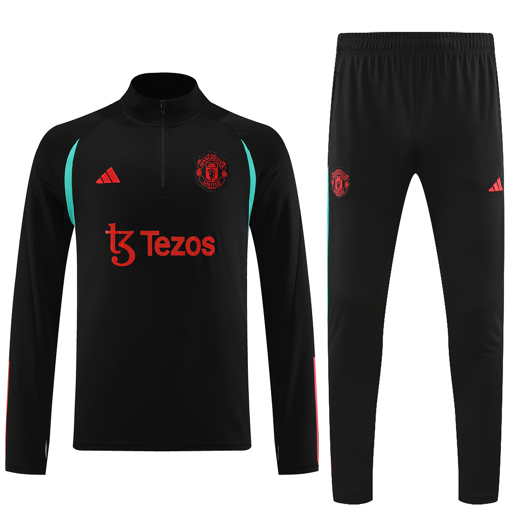 23-24 Manud black with blue half zipper sweater tracksuit