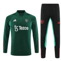 003-84 23-24 Manud dark green half zipper training tracksuit