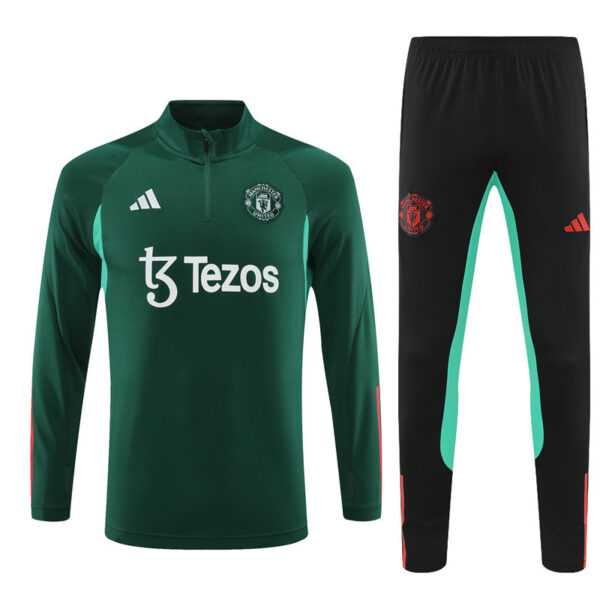 23-24 Manud dark green half zipper training tracksuit - Image 3