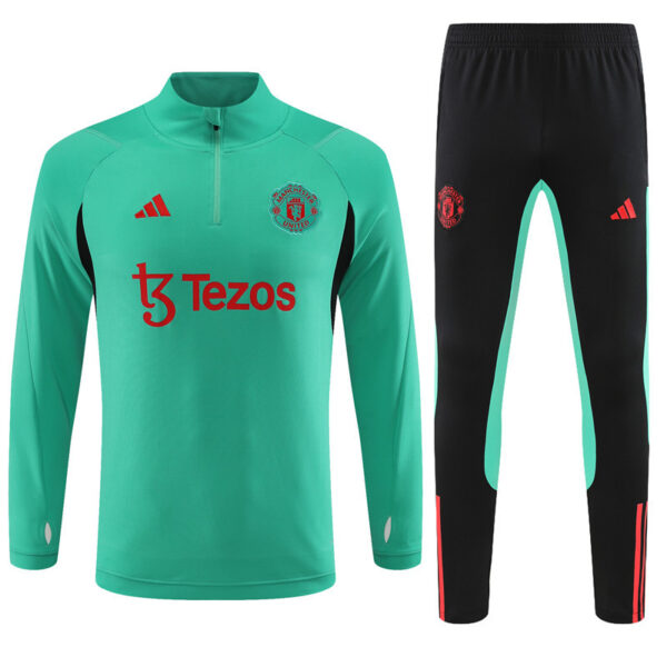 23-24 Manud green with black half zipper training sweater tracksuit - Image 3