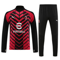 003-9 23-24 AC black with red half zipper training tracksuit