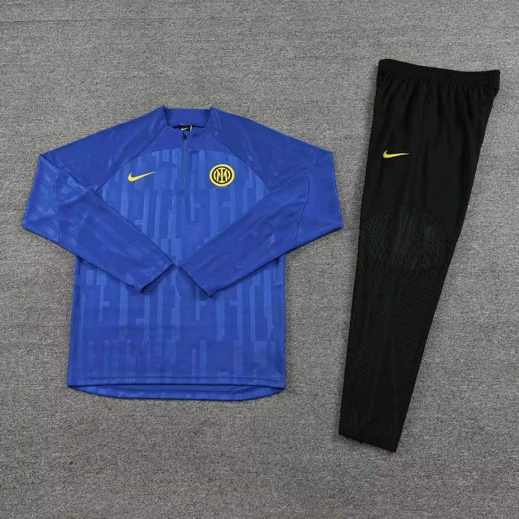 23-24 Inter blue half zipper sweater tracksuit