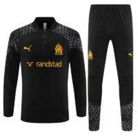 003-91 23-24 Marseille black half zipper sweater tracksuit