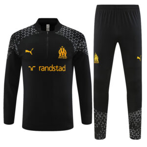 23-24 Marseille black half zipper sweater tracksuit - Image 3