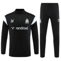 003-92 23-24 Marseille black with white and blue half zipper sweater tracksuit