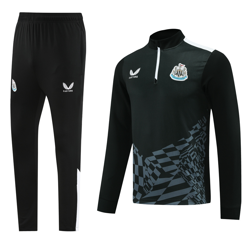23-24 Newcastle black half zipper training tracksuit