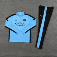 23-24 PS G Jrdan blue with black stripe half zipper sweater tracksuit