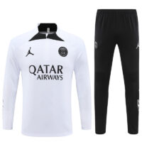 004-106 23-24 PS G Jrdan white with black half zipper training tracksuit