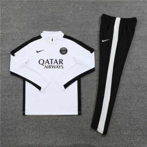 23-24 PS G white with black stripe half zipper sweater tracksuit - Image 4