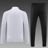 004-114 23-24 Palmeiras white with black pants half zipper sweater tracksuit