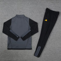 004-119 23-24 Real Madrid dark gray with black arms half zipper sweater tracksuit