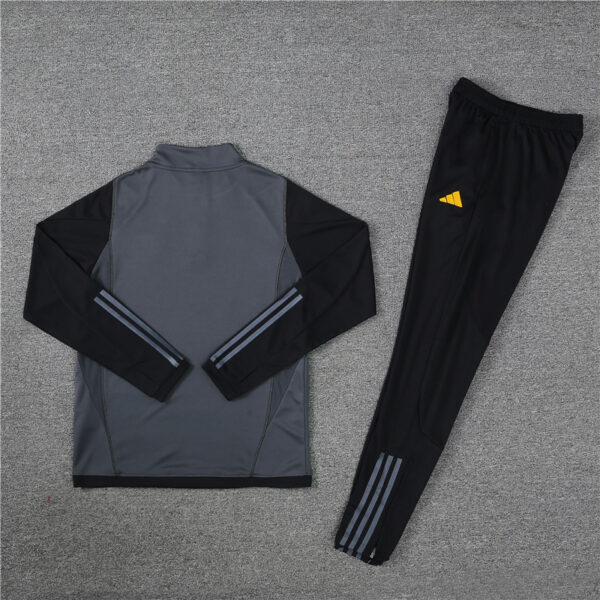 23-24 Real Madrid dark gray with black arms half zipper sweater tracksuit - Image 4