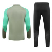 004-12 23-24 ATM green stripe half zipper training tracksuit
