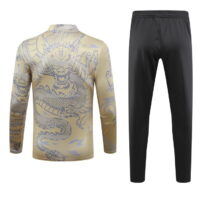 004-123 23-24 Real Madrid yellow with dragon half zipper sweater tracksuit