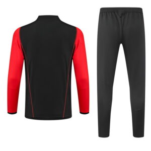 23-24 Roma black with red half zipper training tracksuit - Image 4