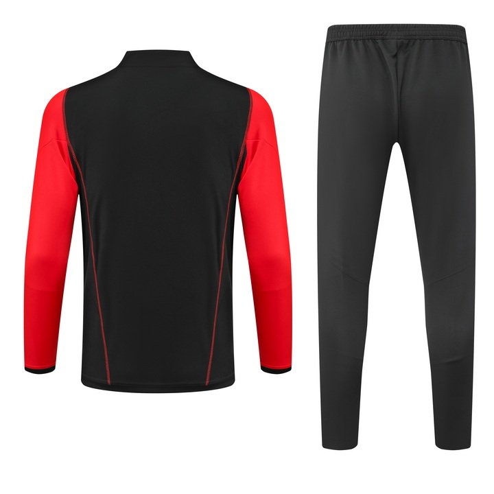 23-24 Roma black with red half zipper training tracksuit